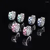 Stud Earrings Synthetic Sapphire Ruby Emerald For Women Solid 925 Sterling Silver Ear Accessory Luxe Jewelry Party Motherday Gift