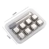 Ice Buckets And Coolers 4 6 8 Pcs Stainless Steel Cubes Set Reusable Chilling Stones for Whiskey Wine Cooling Cube Rock Party Bar Tool l230814