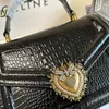 Klassische Handtasche herzförmige Schmuck Umhängetasche Top Griff Frauen Taschen Designer Luxus Cross Body Messenger Bag Klappe Crocodile Leder Square Modes Tasche