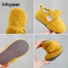 Slipper -Baby Kinder Haus Slipper Winter Girls Jungen Kind warm warmes Plüsch -Baumwollschuhe Wickel Absatz Kleinkind barfuß innen 230814