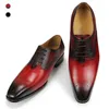 Kleidungsschuhe für Männer Mode Druck klassisches Stil Bogue Schuhe hochwertige Schnürung rotes Leder Luxus atmungsaktiv 230814