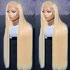 30 32 Inch 613 Blonde Straight 220%density 13x4 Lace Front Human Hair Wigs Brazilian Remy Color 13x6 Transparent Lace Frontal Wig for Women