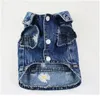 Oude jean kleine hond kleding puppy hondenjasje vest cowboy huisdier jas gat madeliefje geborduurde kleding voor small257b