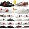 Chaussures de créateurs Italie Ace Baskets Bee Snake Cuir Brodé Noir Hommes Tiger Chaussures Interlocking Chaussure Blanche Marche Casual Sports Plateforme Baskets 77777