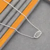 Pl10 Pendentif Colliers Collier Gris Druse Véritable Plaqué Or 18 carats Dangles Glitter Bijoux Lettre Cadeau avec Sac À Poussière Gratuit