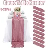 Table Runner 5-20pcs Galze Table Runner Rústico Boho Table Runner Cheesecloth Table Tampa para casamento/festa/banquetes Arques Decoração de mesa 230814