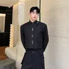 Erkek Ceketler Ayakla Ayak Metal Tokalı Eğik Plaket Katlar Erkekler Kore Sokak Giyin