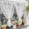 Sheer Curtains White Lace Short for Kitchen Cafe Dinning Vintage Delicate Floral Knitted Valance Tier Drapes 2PCS 230815