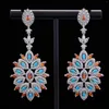 Collier Boucles d'oreilles Ensemble 2023 4-pièces chaînes longues Chaîne de mariée Mariage Cubique Zircone Saudi Dubaï Party Bijoux