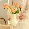 Vases French Style Handle Vase Ceramic Decoration Living Room Bedroom