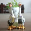 Dekorativa föremål Garden Staty Harts Duck Craft Familjmedlem Grognen Ornament Konstverk djurskulpturer Modern Heminredning 230815