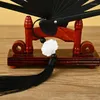 Decorative Figurines 8 Inch Handheld Dancing Fan Chinese Style Double-sided Silk Tassel Ink Painting Tide Ancient Folding