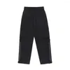 Pantaloni maschili di colore solido uomo pantaloni streetwear cargo sciolto in forma multipla design elastico in vita elegante