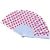 Figurine decorative 9 colori Eleganti ventilatori di plastica Polka Polka Dots Folding Fan per regali tascabili per feste da ballo