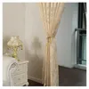 Rideau de luxe européen en Tulle jacquard, pour salon, chambre à coucher, traitement des fenêtres, Beige et blanc, écran transparent