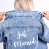 Damesjassen Gepersonaliseerde tekst Mevrouw Naam Bruid Denim Jasje Aangepaste Jean Geschenken Bruidsmeisje Bruiloft 230815