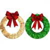 Decorative Flowers Christmas Doorplate Garland Festival Celebration LED Warm Light Door Wreath Party Supplies Scene Layout For Home