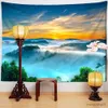 Tapisseries coucher de soleil montagnes et rivières paysage peinture tapisserie tenture murale Style esthétique chambre décor à la maison