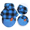 Dog Apparel Winter Warm Pet Clothes Plaid Printing Hoodies Outfit For Small Dogs Chihuahua Pug Sweater Clothing Puppy Cat Coat Jacke Dhdcv