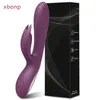 Sex Toy Massager Powerful g Spot Rabbit Vibrator Female Clitoris Nipple Dual Stimulator 2 in 1 Dildo Shop Adult Goods for Women