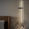 Wall Lamp Modern Minimalist Long Strip Light Bedroom Bedside Living Room TV Background Grille Line Decoration Indoor Lighting