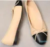 2023 Frauen Leder Tweed Tuch Zwei Spleißbogen rund Ballettschuh Mode Flats Frauen Schuhe Schuhe