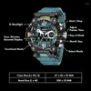 Нарученные часы мужские водонепроницаемые часы Janpenese Quartz Chronograph Heavy Duty The Alarm Alarm Электронные наручные часы Reloj de Hombre