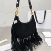 Half Moon Tassel Underarm Hobo Crescent Bags Crossbody Shoulder Women Bag Handbags Designer Handbag Purse Plain Shopping Suede Adjustable straps