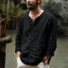 Camicie casual da uomo maglietta cotone cotone gusta a vccarica a maniche lunghe di colore lungo tops costume per uomini m6xl 230815