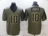 Mans Football 4 Bailey Zappe Jersey 9 Matthew Judon 10 Mac Jones Olive Salute to Service Army Green Navy Blue Red White Grey Brodery Turn Back the Clock Team Color