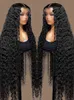 Transparente 13x4 13x6 HD 220%Densidade onda de água Perucas dianteiras para mulheres perucas de cabelo humano cache