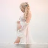 Maternity Photography Dresses Off Shoulder Mesh Lace Maternity Photoshoot Gown With Long Bell Sleeves Pregnancy Shooting