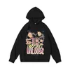 Men's Hoodies Oversized Causal Sweatshirts Hip Hop Floral Garden Pattern Priting Fleece Pullover Couples Hooded Streetwear Tops