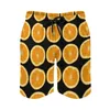 Men's Shorts Oranges Slices Board Summer Fresh Fruit Print Sportswear Beach Short Pants Fast Dry Retro Graphic Oversize Swim Trunks