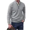 Herrtröjor Cashmere Zipper Basic tröja Vinterfleece tjockare halvturtleneck varm pullover kvalitet man slim 230814