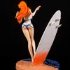 33cm Anime One Piece Nami Figure Fashion Sexy Beach Surf Swimsuit Girl Action Figurine Pvc Model Collection Statue Doll Gift Toy T230815