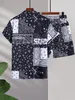 Mens Tilsuits Men Random Paisley Scarf Print Short Shorts de cordão sem tee 230815