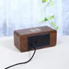 Desk Table Clocks Digital Clock Wooden Alarm Wireless Charging for Bedroom LED Display Thermometer Humidity 230815