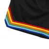 version beautiful fashion mesh fabric rainbow sports casual Capris street loose drawstring shorts