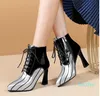 Dress Shoes Winter Women Sexy Super High Heels Warm Snow Chunky Boots Fashion Gladiator Motorcycle Luxury Mujer Botas