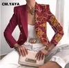 Womens Suits Blazers Cmyaya Streetwear Paisley Butterfly Chian Printed Double Breasted Long Sleeve Blazer for Women Autumn Winter Ins 230815