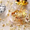 Nail Glitter Gold Silver Foil Paper 3D Oregelbundet aluminiumklistermärke DIY Manicure UV Gel Polish Art Decoration Tool Accesorios 230814