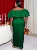 Plus Size Dresses Women Sexy Off Shoulder Party Tube Top Backless Pleated Maxi Evening Wedding Occasion Birthday Female Gowns