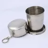 Cups Saucers Stainless Steel Portable Outdoor Travel Camping Folding Foldable Collapsible Cup 75ml LX6487