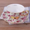Kubki Romantyczna kwiat kości China herbaty Puchar Spoon łyżka 200 ml Topgrade Porcelain Kawa British Affft Teacup Drop 230815