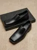 Dress Shoes US 610 Super Soft Luxury Elegant Men's Slip On Leather Mature Man Square Toe Casual Office Oxfords 230814