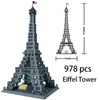 Dascast Model City Architektur Big Ben Eiffelturm Paris weltberühmte Gebäude Ziegelstatue Liberty America Taj Mahal Bauspielzeugvilla 230815