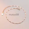 Tornozinhos woozu novo real 925 Sterling Silver Minimalist Link Chain Tizlet para mulheres Charm Wedding Simple Trendy Jewelry Gift Cessories J230815