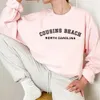 Bluzy damskie bluzy kuzynki plaża Północna Karolina Crewneck bluza Summer I odwróciła ładną koszulę Kobiety Długie rękawowe topy z kapturem 230814