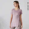 Camicie attive Summer Women Sport Hoodies Bandage Yoga Shor Short Running T-shirt Gym Fitness Tops Fork Blome femmina